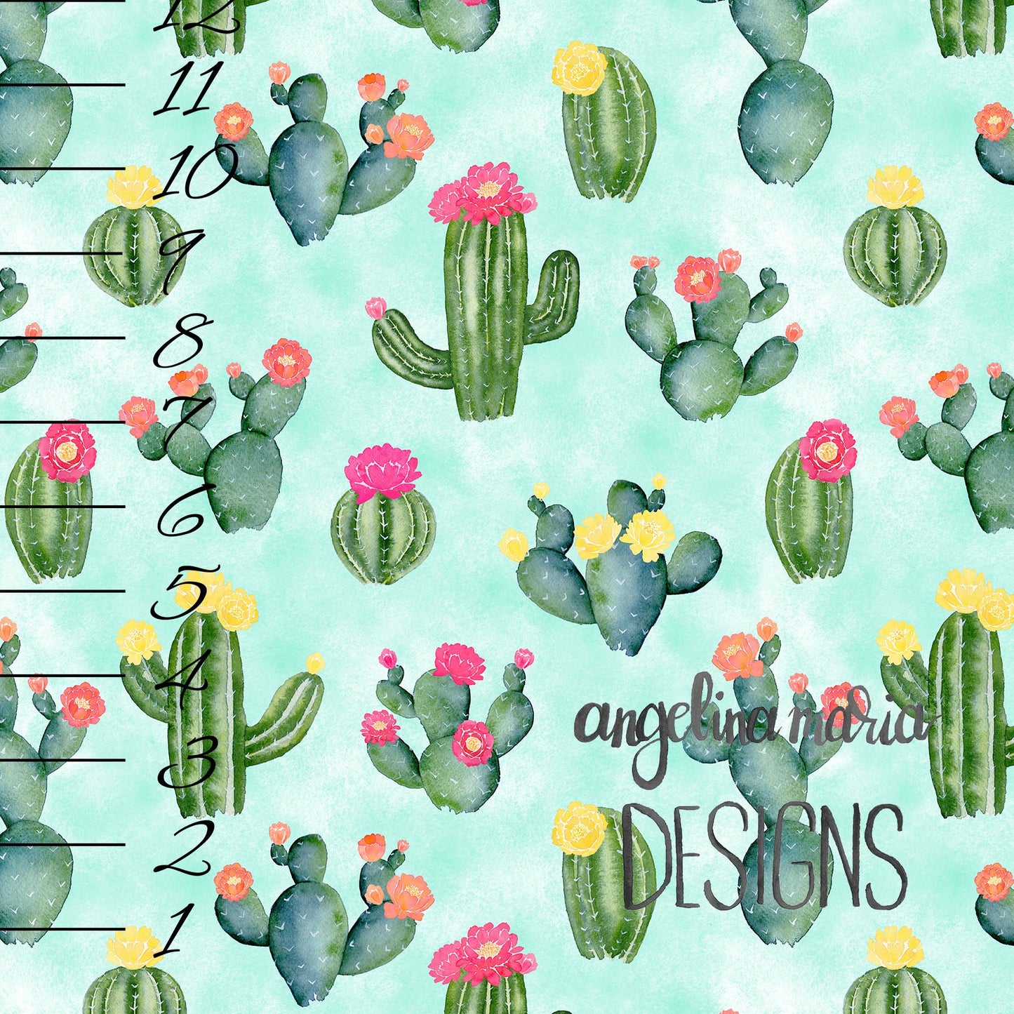 ***Flowering Cacti on Aqua